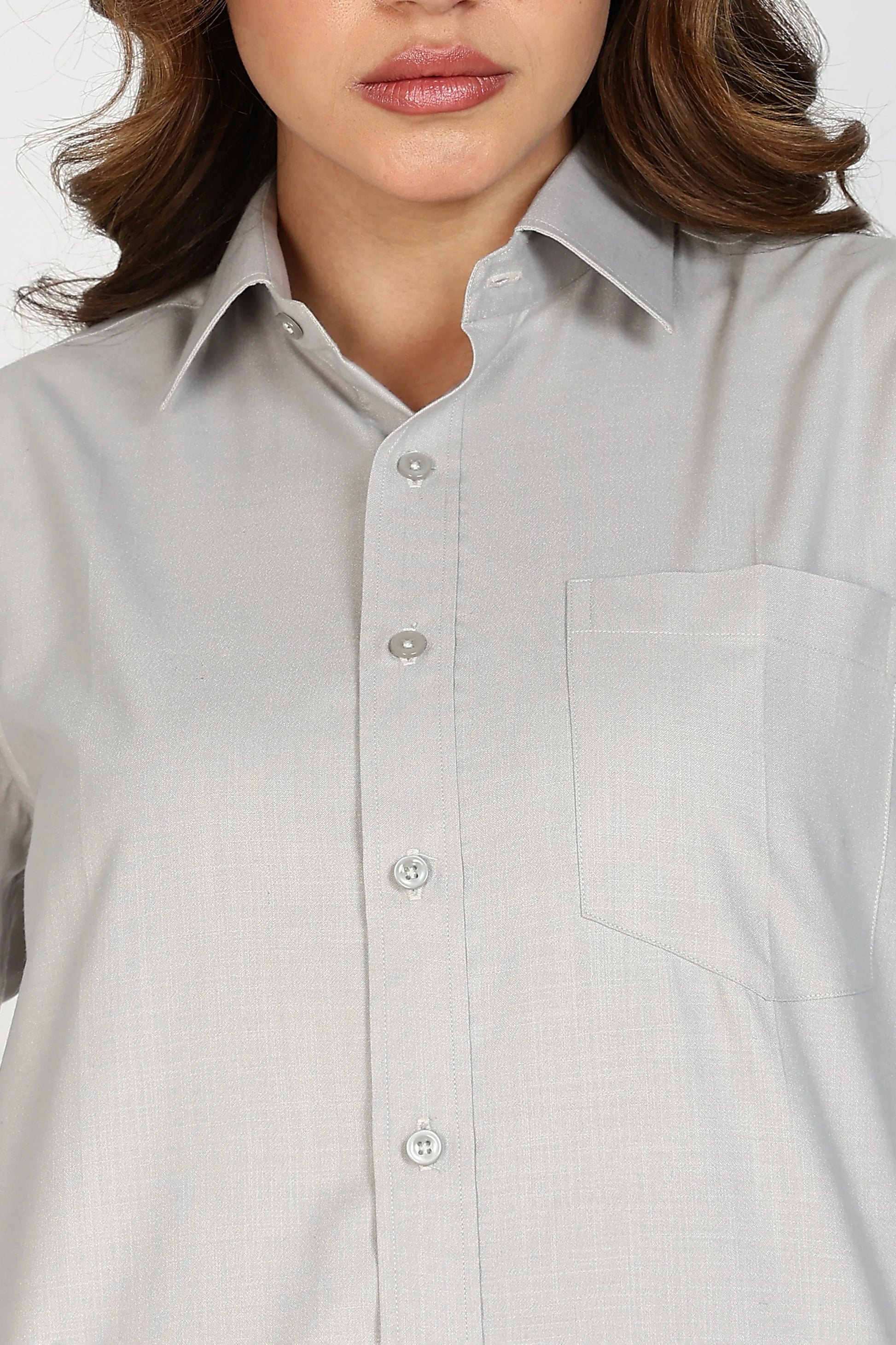 Women’s Premium Cotton Shirt - Grey | PallyWear