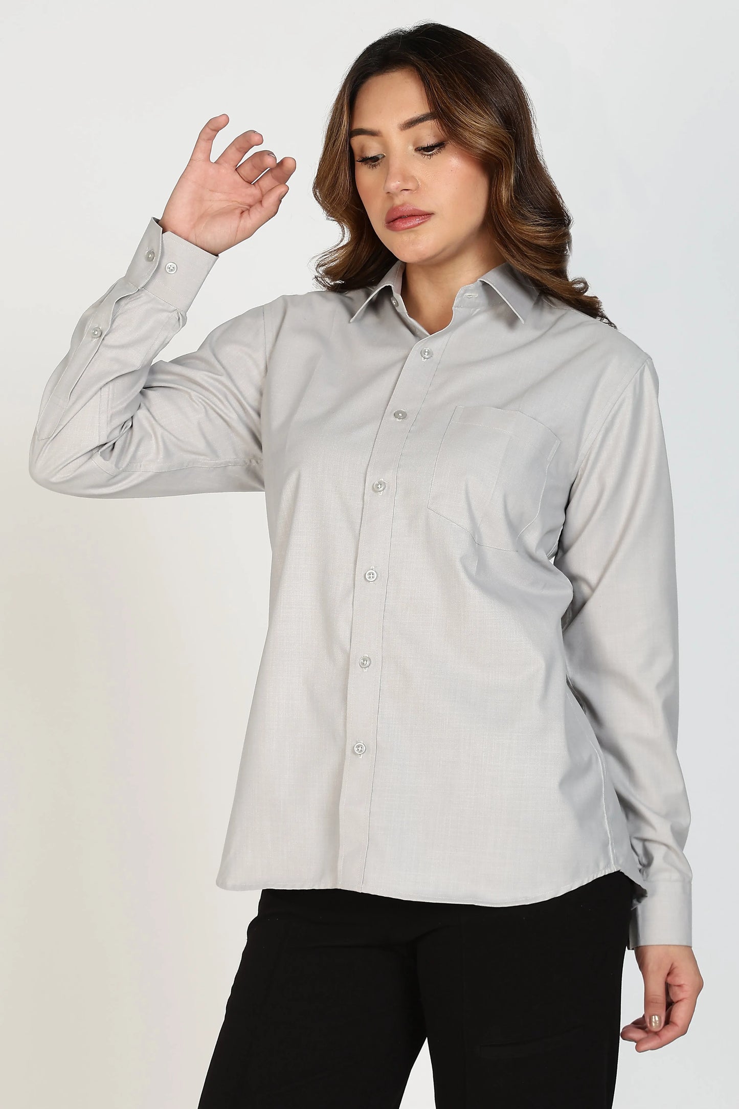 Women’s Premium Cotton Shirt - Grey | PallyWear