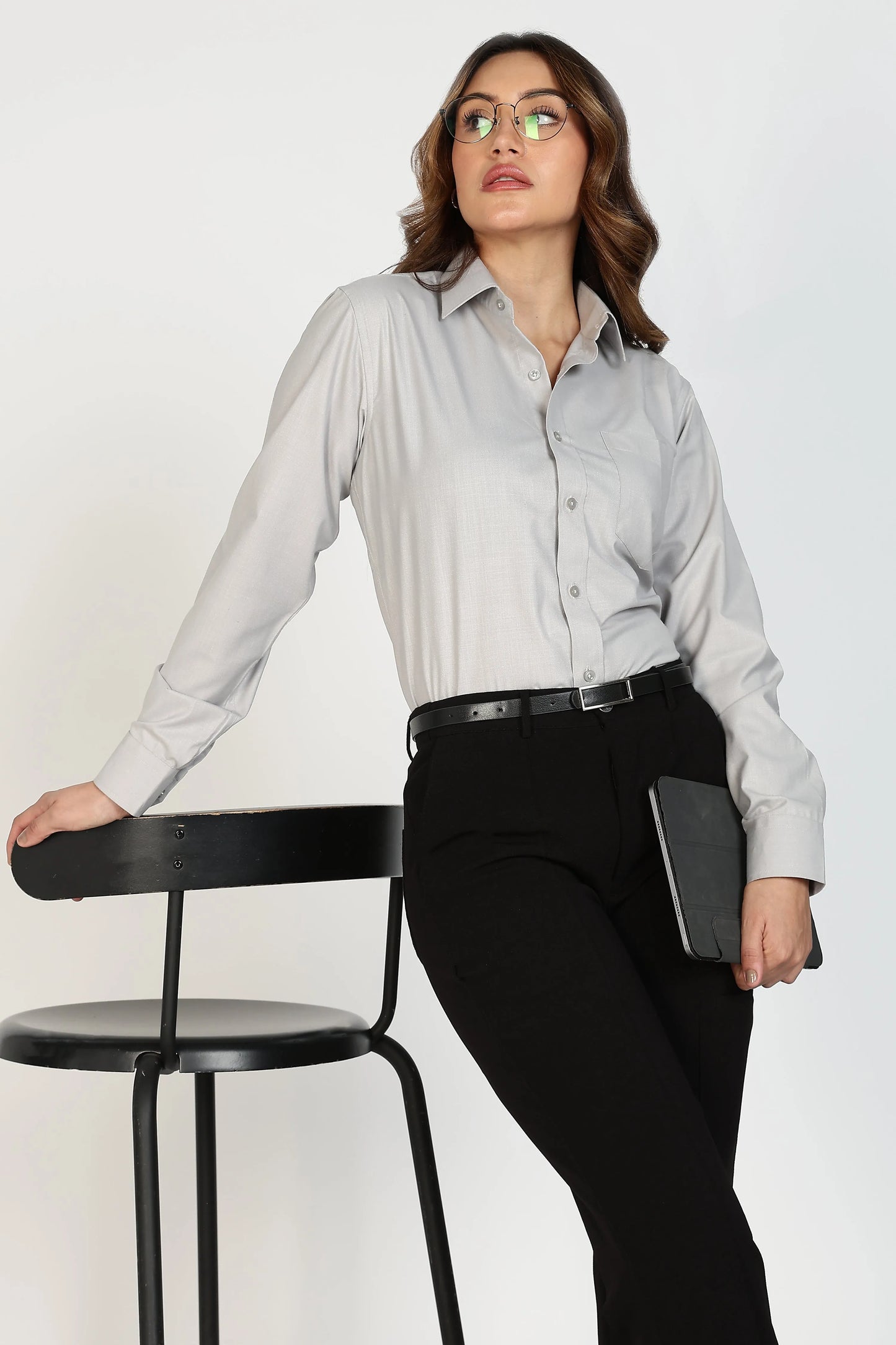 Women’s Premium Cotton Shirt - Grey | PallyWear