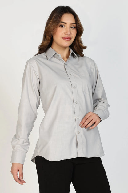 Women’s Premium Cotton Shirt - Grey | PallyWear