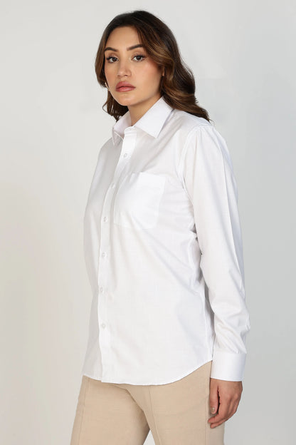 Women’s Premium Cotton Shirt - White | PallyWear