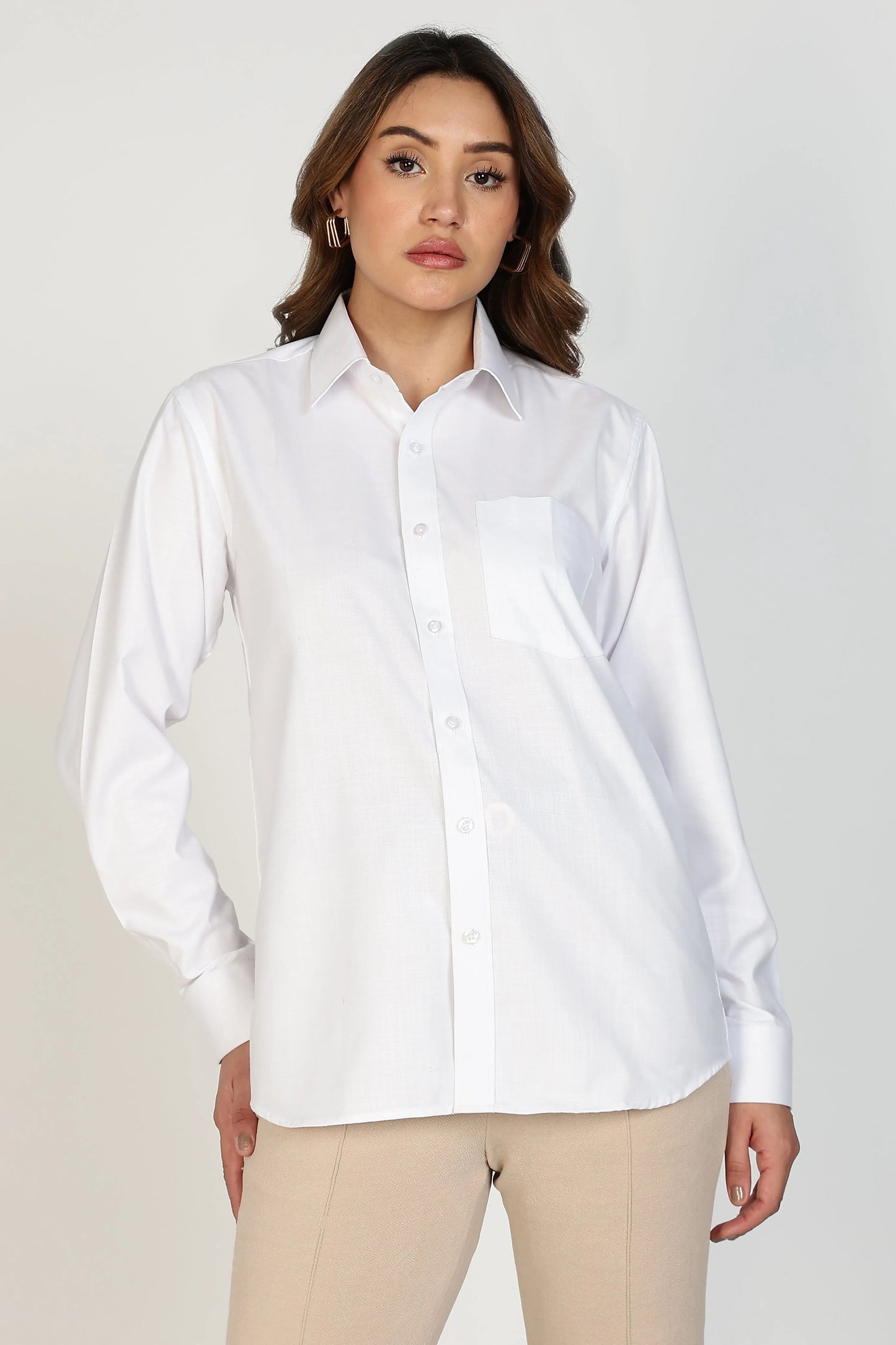 Women’s Premium Cotton Shirt - White | PallyWear