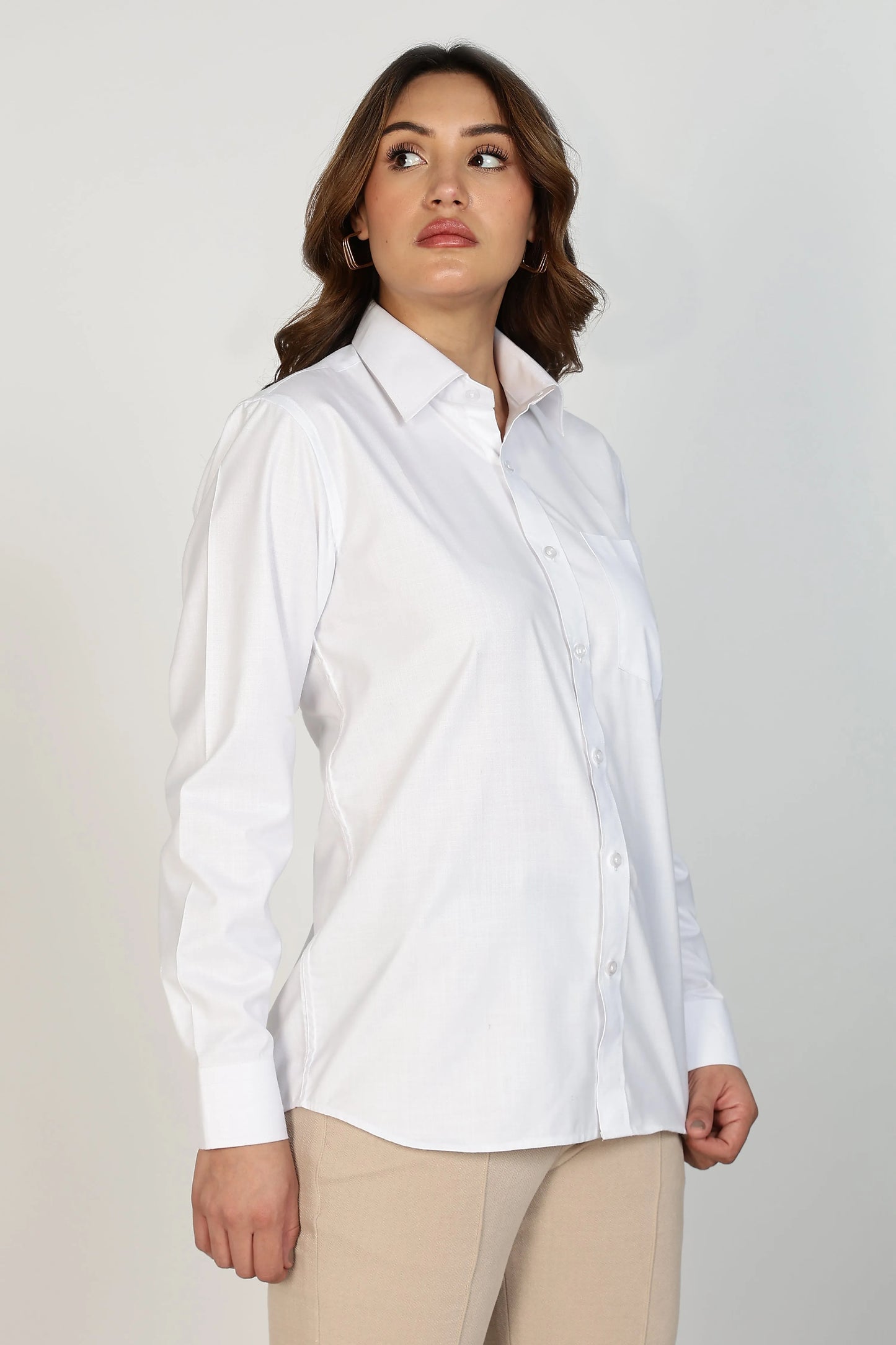 Women’s Premium Cotton Shirt - White | PallyWear