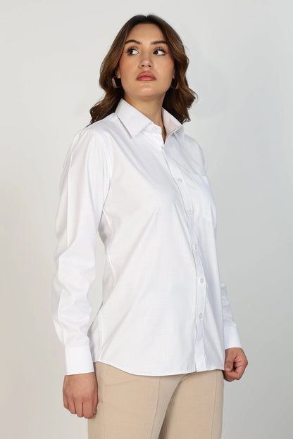 Women’s Premium Cotton Shirt - White | PallyWear