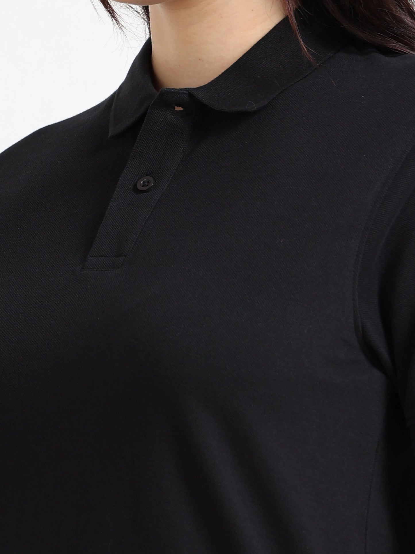 Women’s Soft Cotton Polo - Black | PallyWear (Feathery Series)