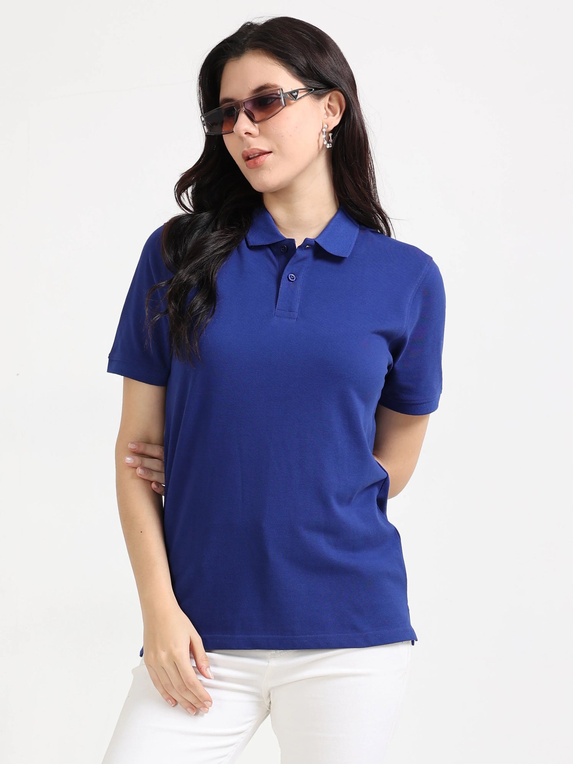 Women’s Soft Cotton Polo - Blue | PallyWear (Feathery Series)