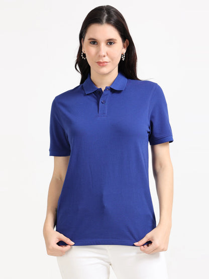 Women’s Soft Cotton Polo - Blue | PallyWear (Feathery Series)