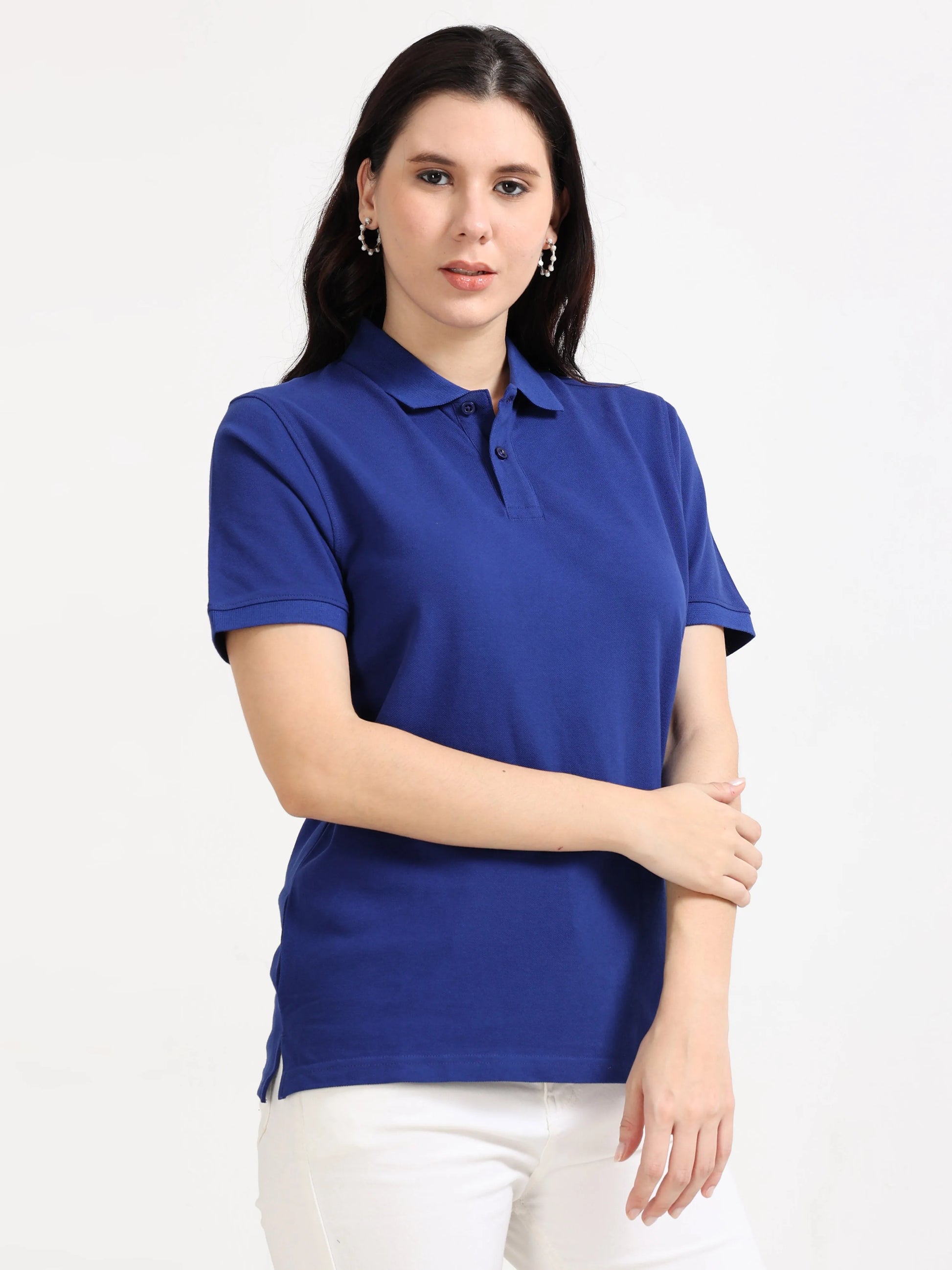 Women’s Soft Cotton Polo - Blue | PallyWear (Feathery Series)