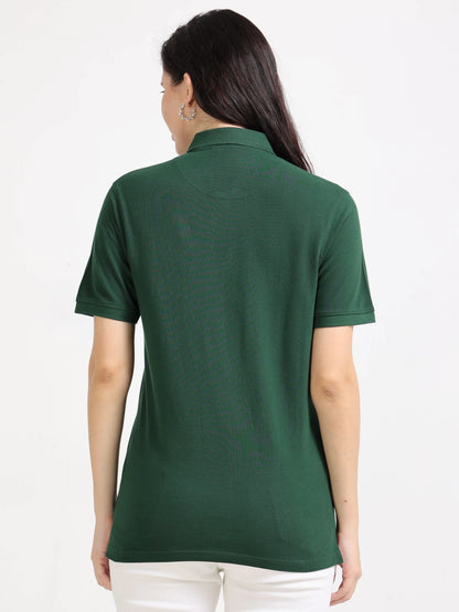 Women’s Soft Cotton Polo - Bottle Green | PallyWear (Feathery Series)