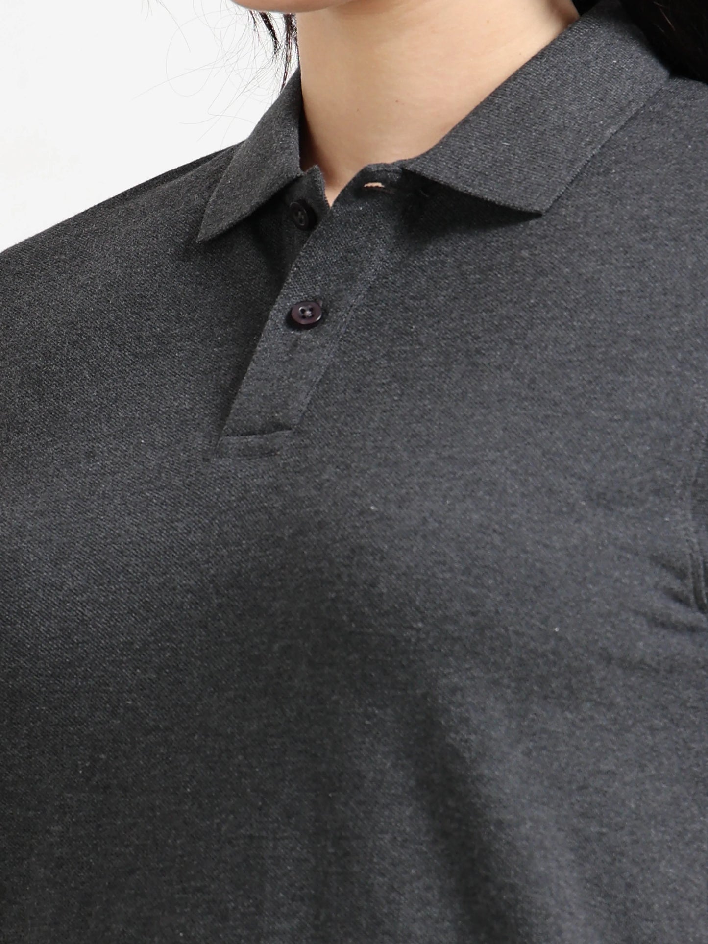 Women’s Soft Cotton Polo - Grey | PallyWear (Feathery Series)