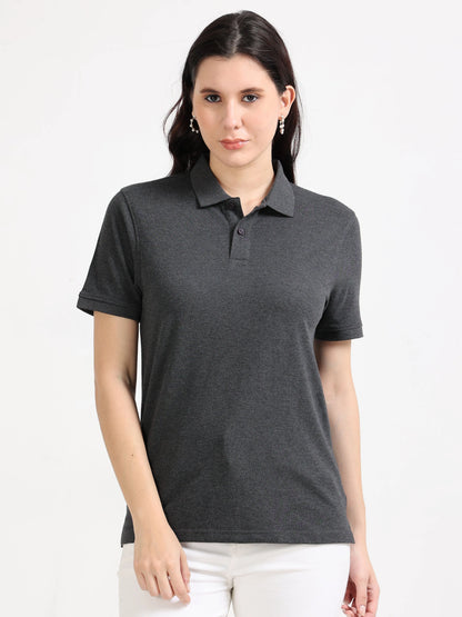 Women’s Soft Cotton Polo - Grey | PallyWear (Feathery Series)