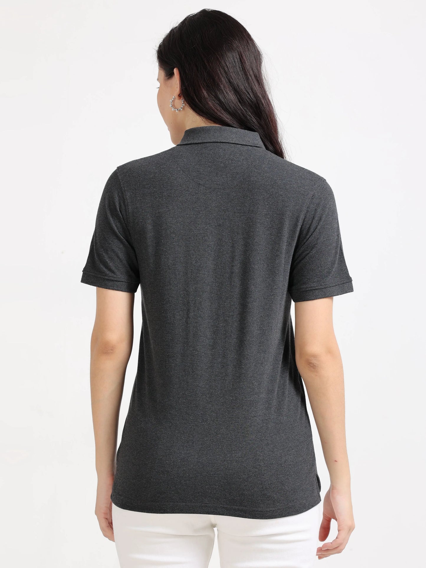 Women’s Soft Cotton Polo - Grey | PallyWear (Feathery Series)
