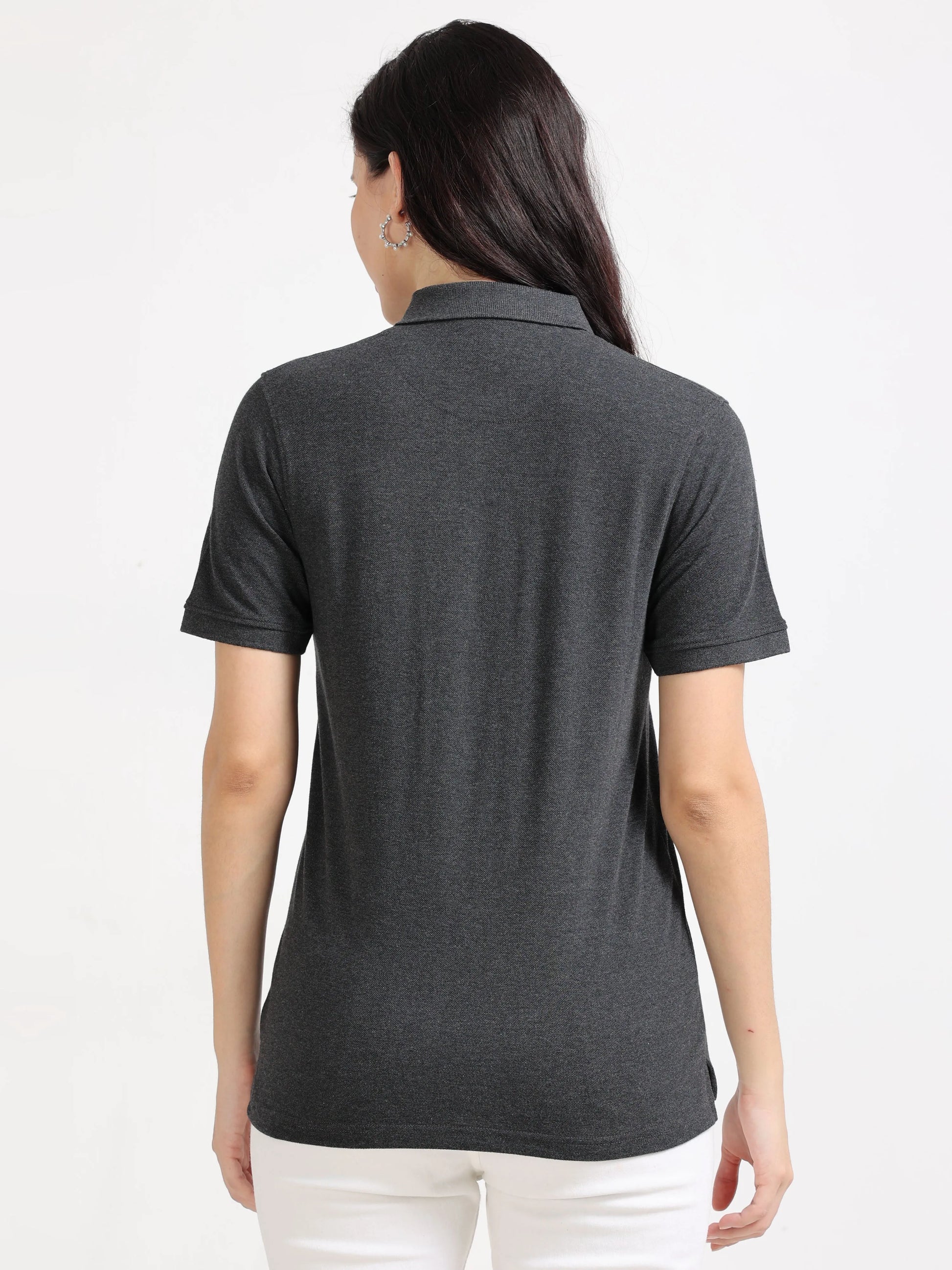 Women’s Soft Cotton Polo - Grey | PallyWear (Feathery Series)