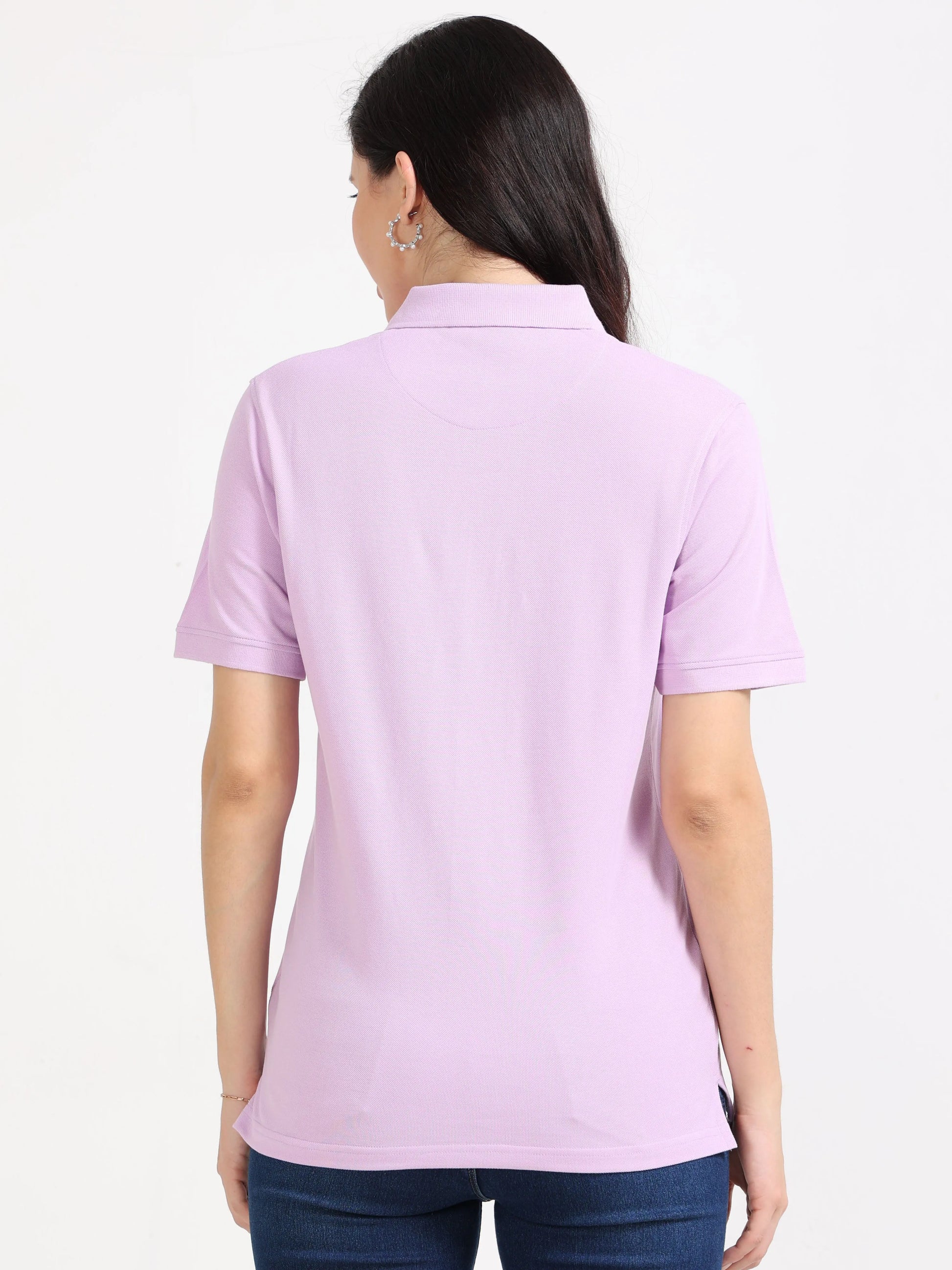Women’s Soft Cotton Polo - Lilac Purple | PallyWear (Feathery Series)
