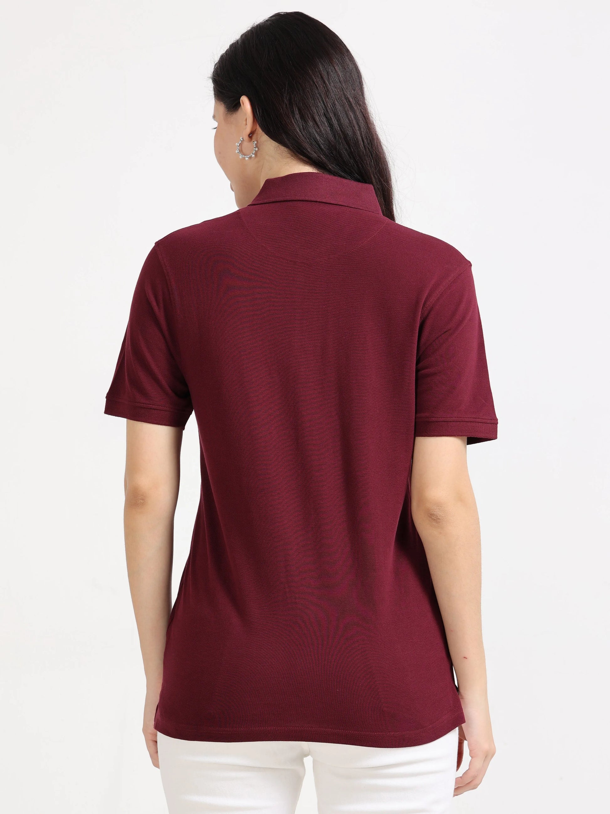 Women’s Soft Cotton Polo - Maroon | PallyWear (Feathery Series)