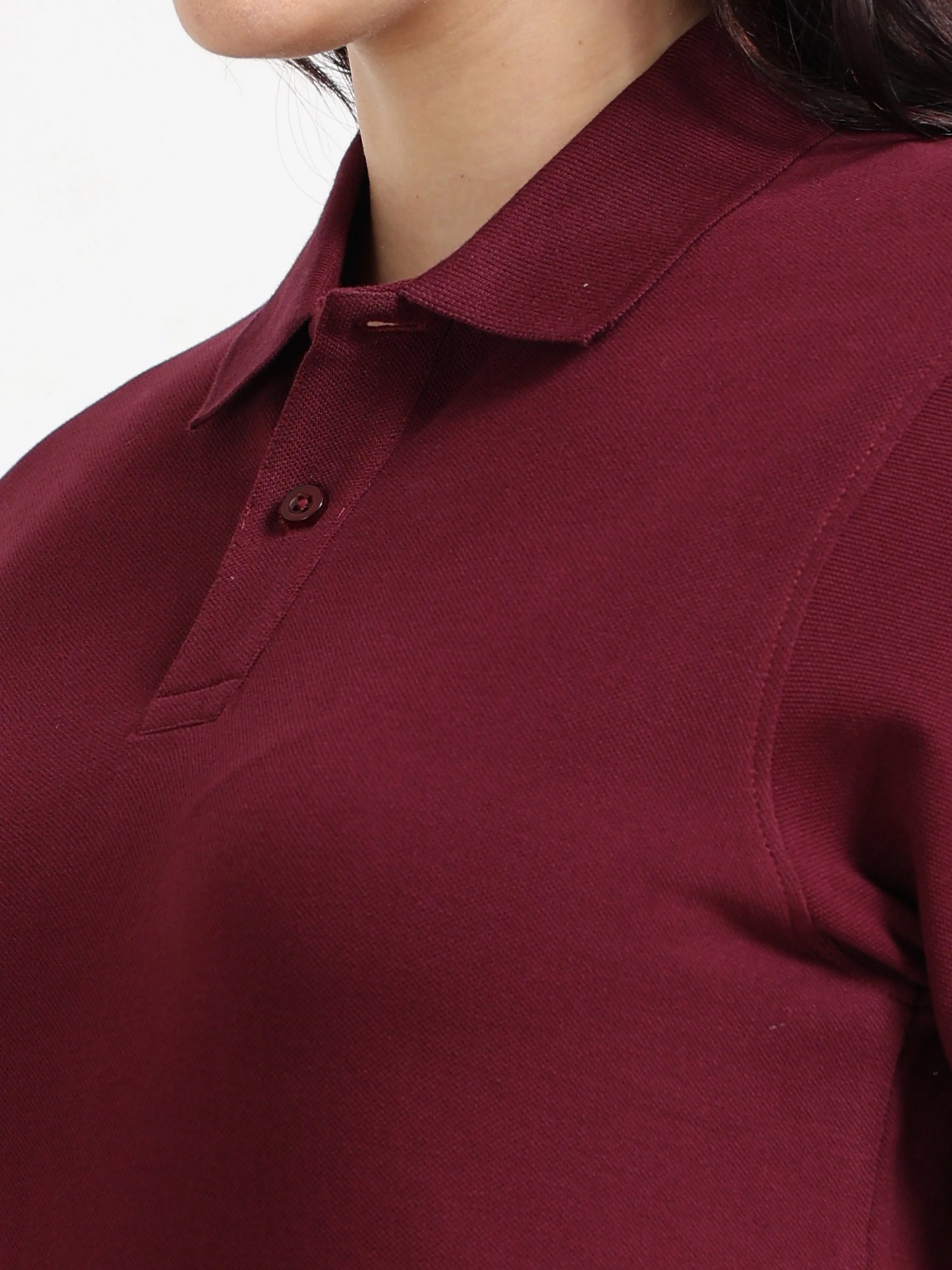 Women’s Soft Cotton Polo - Maroon | PallyWear (Feathery Series)