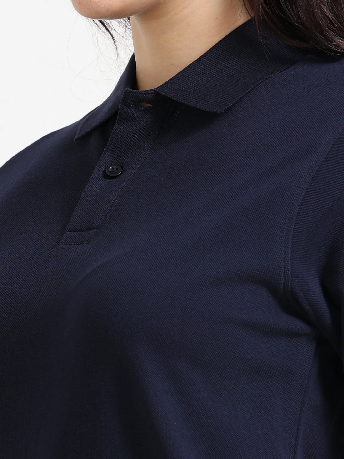 Women’s Soft Cotton Polo - Navy Blue | PallyWear (Feathery Series)