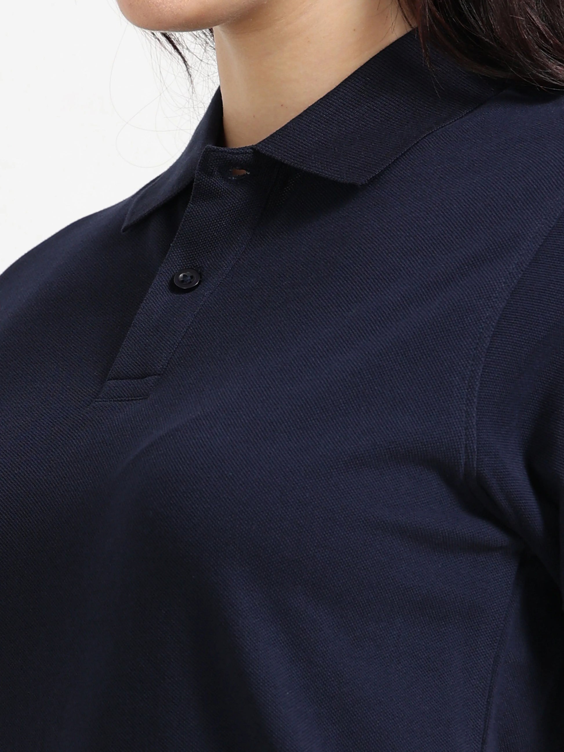 Women’s Soft Cotton Polo - Navy Blue | PallyWear (Feathery Series)