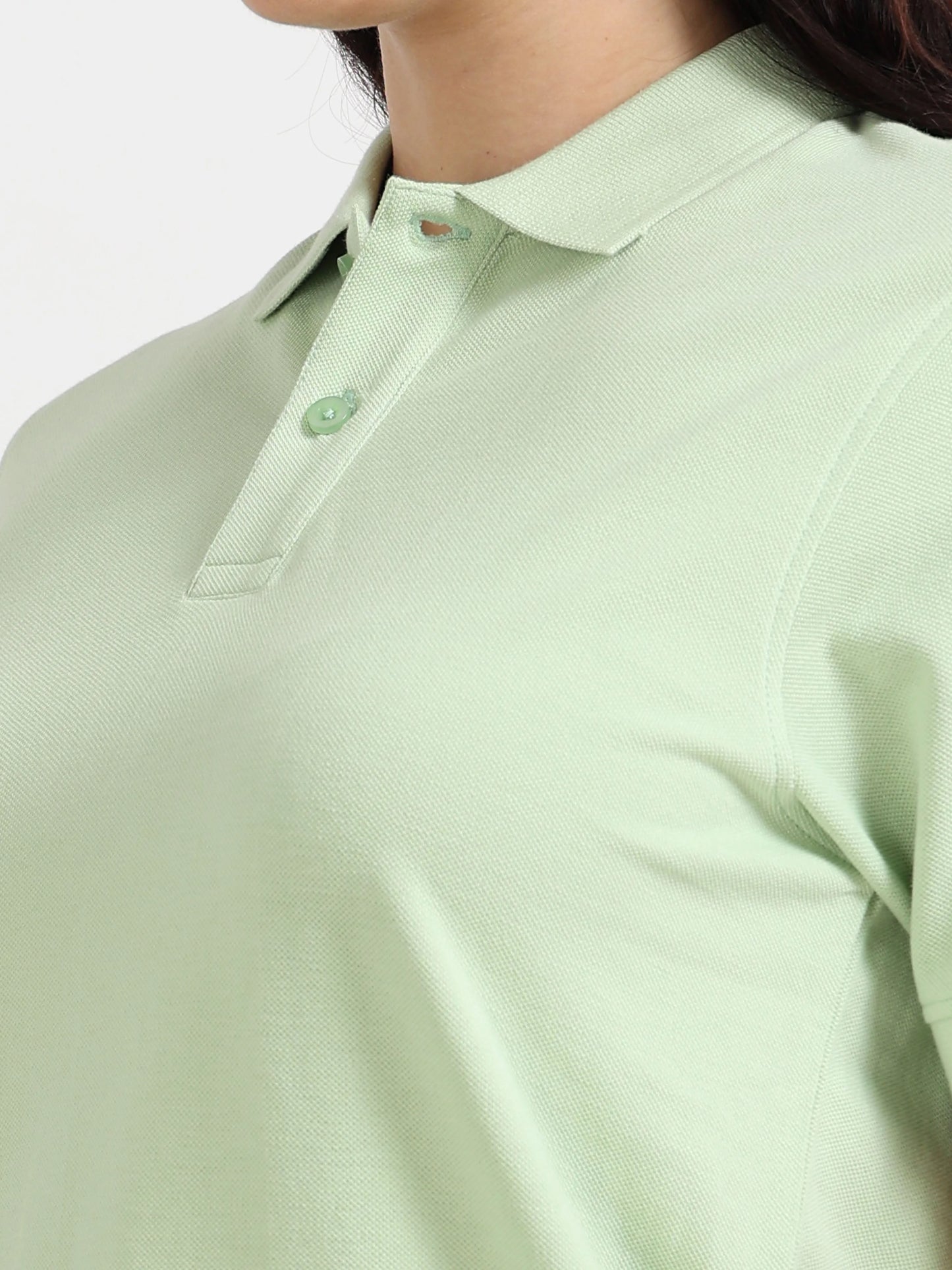 Women’s Soft Cotton Polo - Pista Green | PallyWear (Feathery Series)