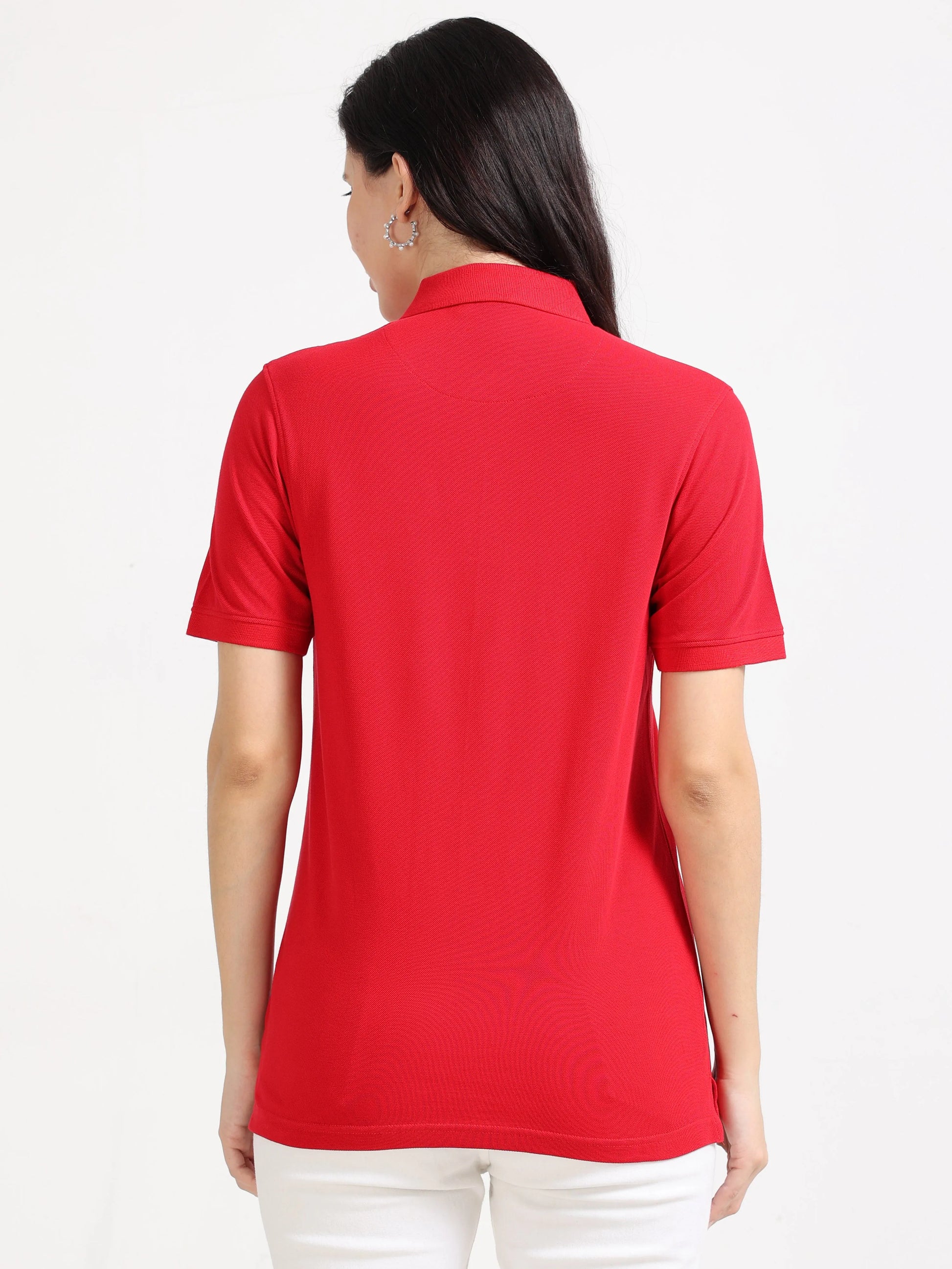 Women’s Soft Cotton Polo - Red | PallyWear (Feathery Series)