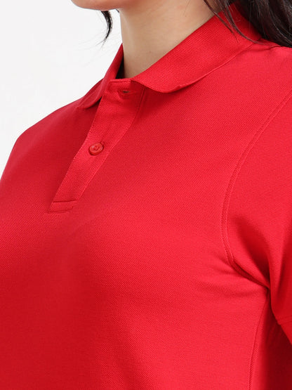 Women’s Soft Cotton Polo - Red | PallyWear (Feathery Series)