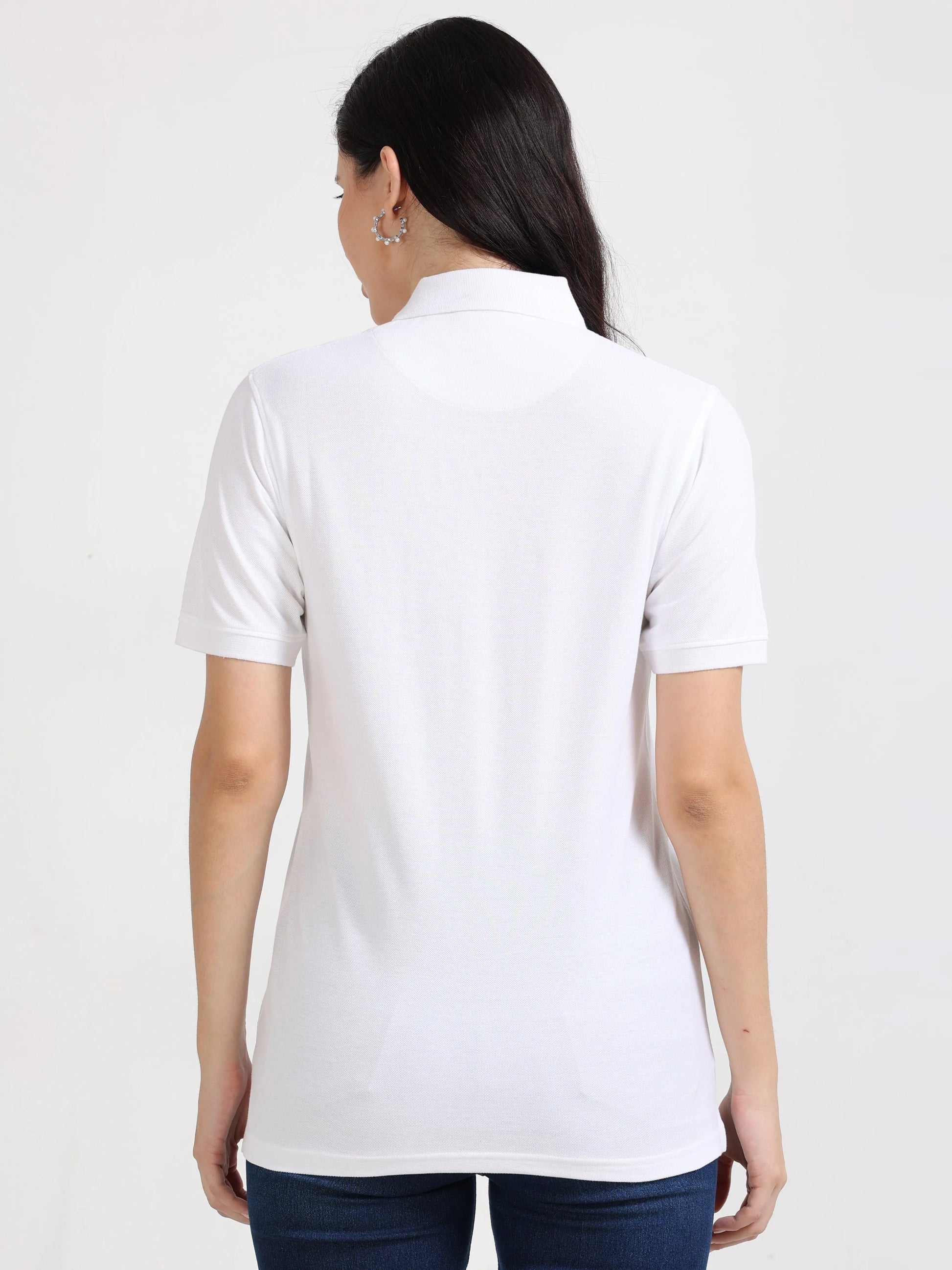 Women’s Soft Cotton Polo - White | PallyWear (Feathery Series)