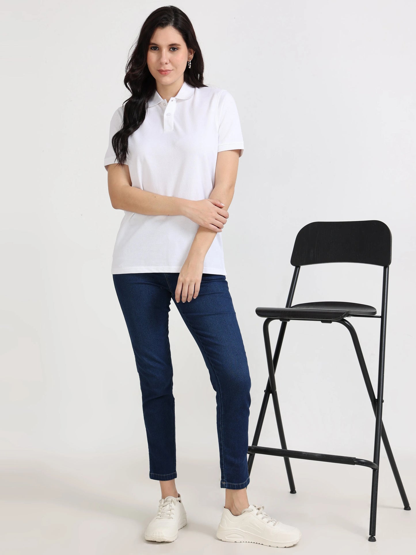 Women’s Soft Cotton Polo - White | PallyWear (Feathery Series)
